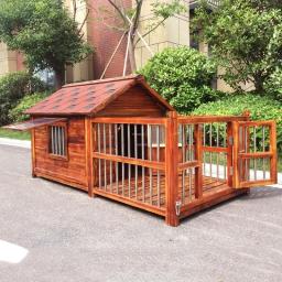 Casa de madeira maciça impermeável ao ar livre para animais de estimação, Villa moderna para cães, Big Dog House, Cate U - Image 3