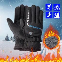 Luvas impermeáveis unisex de ciclismo, antiderrapante, esportes ao ar livre, esqui, luvas quentes para motocicletas, equipamento moto, acessórios de inverno - Image 1