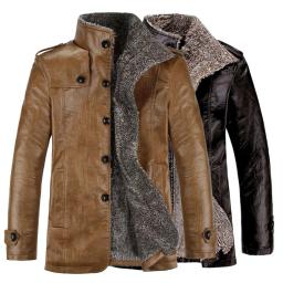 Jaqueta de pelúcia Windproof masculina, Lapela resistente ao desgaste, Grande casaco de inverno - Image 1