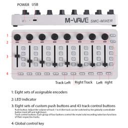 M-Vave SMC DJ Mixer controlador MIDI sem fio, Mixing Console, 8 Encoder Software Control, Conexão BT para Windows, Mac, iOS, Android - Image 5