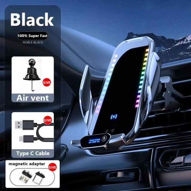 Max 66W Suporte de Carro Sem Fio Detecção Infravermelha Controle de Toque Ventilação Ar Suporte de Telefone