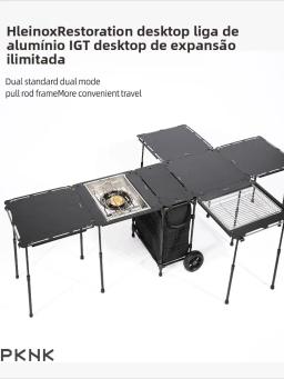Mesa Tática Helinox de Expansão Infinita em Liga de Alumínio Pknk, Mesa de Piquenique Dobrável Leve para Cam ao Ar Livre Igt - Image 1