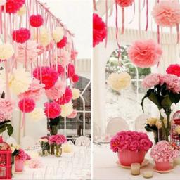 Pom Poms Flower Tissue Paper Balls, Decoração para Casa, Fontes de Festa Festiva, Favores Do Casamento, Pompon, 10 cm, 15 cm, 20 cm, 25 cm, 30cm - Image 3