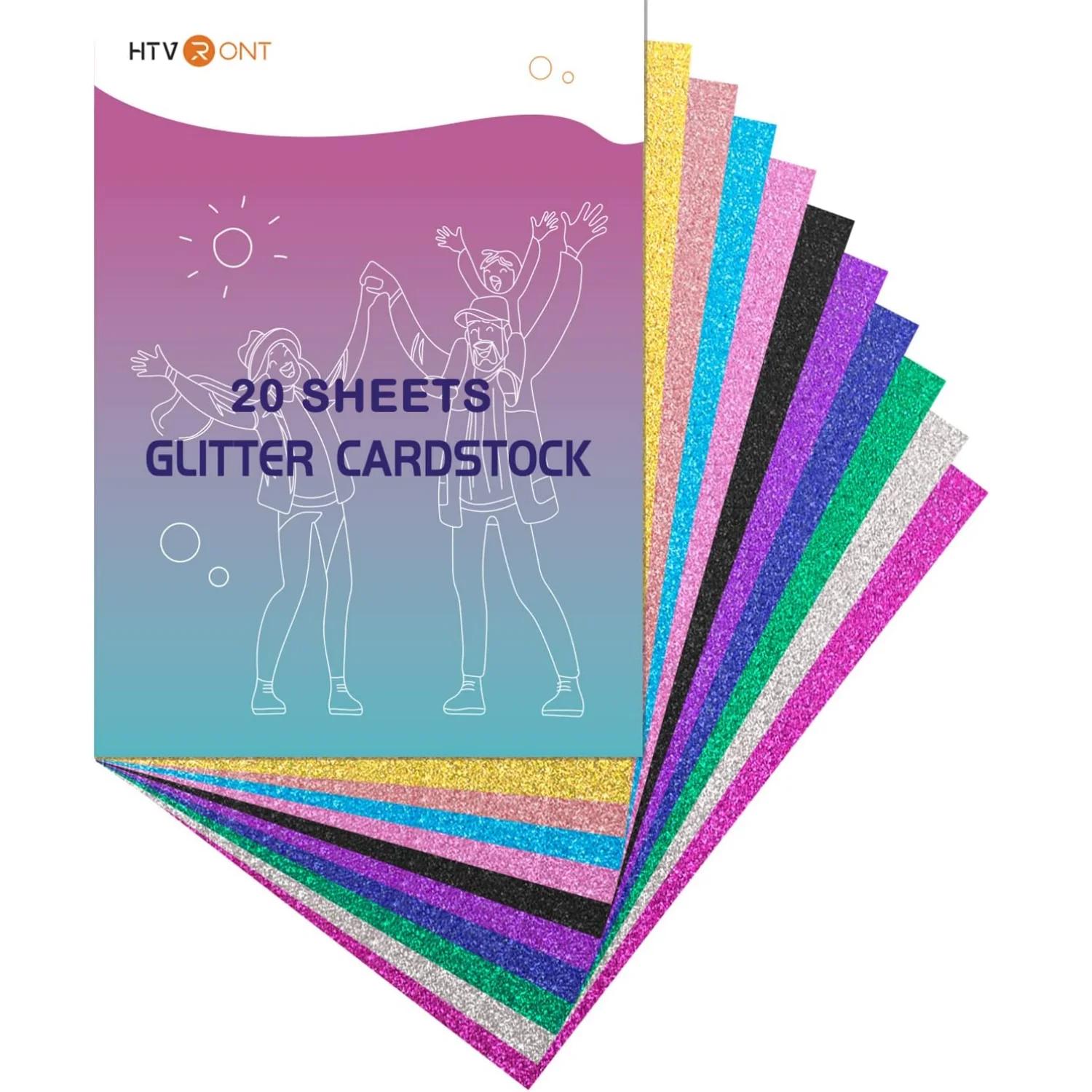 HTVRONT-Papel Cardstock Glitter, Cardstock grosso para Scrapbook Craft, Presente DIY casamento, 10, 13 cores, A4, 20-40 folhas, 8.3x 11.7in - Image 1