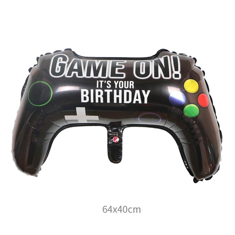 1 pçs preto gamepad controlador de jogo vídeo folha balão festa de aniversário decoração festa suprimentos crianças brinquedos infláveis balão - Image 1