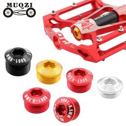 MUQZI-Alumínio Liga Pedal Parafuso, Bicicleta Capa Pedal, Poeira Parafuso, M14, MTB Road Bike, Ciclismo Peças, 2pcs - Image 1