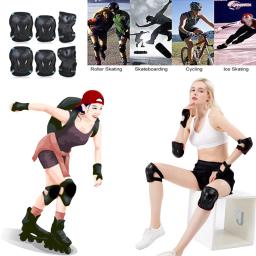 Cotovelo e joelheiras para crianças e adultos, protetor de patinação, skate, bicicleta esportes equipamento de proteção, montando rolo, protetor de pulso, 6pcs por conjunto - Image 1