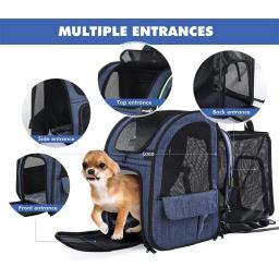 Portátil respirável ombro duplo gato saco, dobrável filhote mochila, pet fornecimentos, elegante e expansível - Image 2