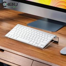 Suporte de teclado de computador acrílico 78 chaves Riser, bandeja de elevação antiderrapante, transparente, desktop, suporte do teclado, material de escritório - Image 4