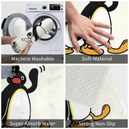 Capacho Antiderrapante Com Padrão De Arte De Animais, Pingu Kawaii, Sala De Estar, Tapete De Quarto, Tapete De Boas Vindas, Decoração De Flanela - Image 4