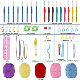 Crochet Hooks Kit com estojo, agulhas de tricô, Weave Yarn Kit, alça ergonômica, tricô manual, ferramentas de arte para amantes, 67pcs - Image 6
