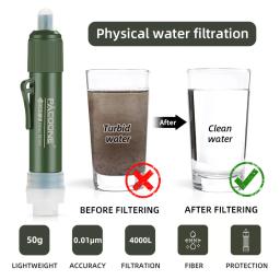 PACOONE-Outdoor Survival Water Filter, Water Purifier, Water Filtração, Suprimentos de Emergência para Camping e Caminhadas - Image 2