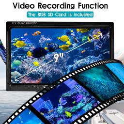 9 "Fish Finder Câmera Pesca Subaquática, 360 graus de rotação, TFT DVR, IP68 impermeável, 38 LEDs para o gelo/mar, Rio Pesca - Image 2