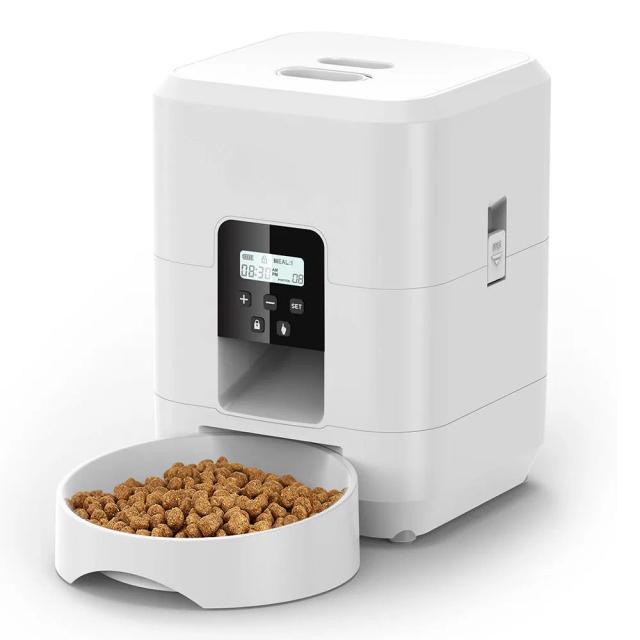 Alimentador Automático Inteligente para Gatos e Cães com Cronômetro e Reservatório de 2L para Ração Seca
