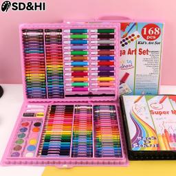 Multi Pintura Art Set para Meninos e Meninas, Marcadores de Aquarela, Crayons, Caneta De Água, Conjunto De Desenho, Ferramentas De Pintura Do Artista, Presentes De Aniversário, 168 Pcs - Image 1