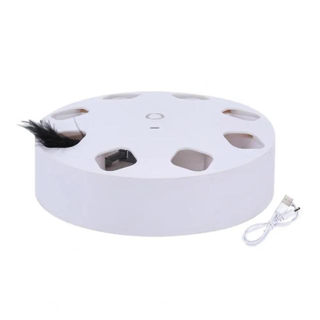 Brinquedo Interativo Elétrico para Gatos com Pena Automática em Duas Cores