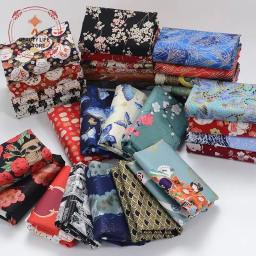 Tecidos africanos estampados para hanfu, material artesanal hanfu, tecido 100% algodão para vestido, quimono japonês bronzizado, pano DIY, 145x50cm - Image 1