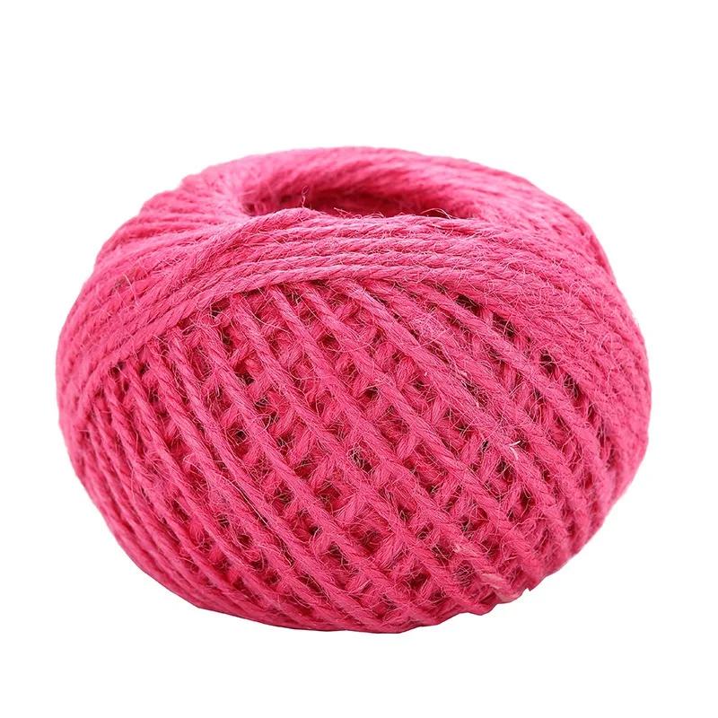 Corda de Juta Natural para Artesanato DIY, Cabo Decorativo, Vermelho, Decorações Home, Handmade, 1 Rolo, 50m, 2mm de Diâmetro - Image 1
