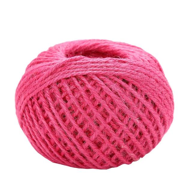 Corda de Juta Natural Vermelha para Artesanato DIY - 50m x 2mm, Cabo Decorativo e Decorações Handmade para o Lar