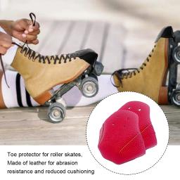 Anti-fricção couro patins capa, Toe Cap guarda, protetores para treinamento ao ar livre, patinação rolo, laranja, 1 par - Image 3