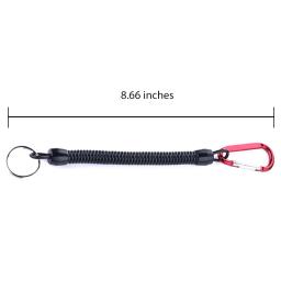 Tether enrolado retrátil com mosquetão, TPU Boating Corda De Pesca, Corda De Retenção, Ferramentas De Pesca, 22cm, 3Pcs - Image 2
