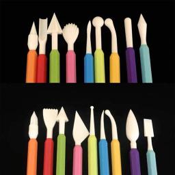 9 pçs ferramentas de escultura de argila de modelagem de plástico para crianças ferramentas de argila de dupla cabeça kit de ferramentas de cerâmica de plástico artesanato argila - Image 6