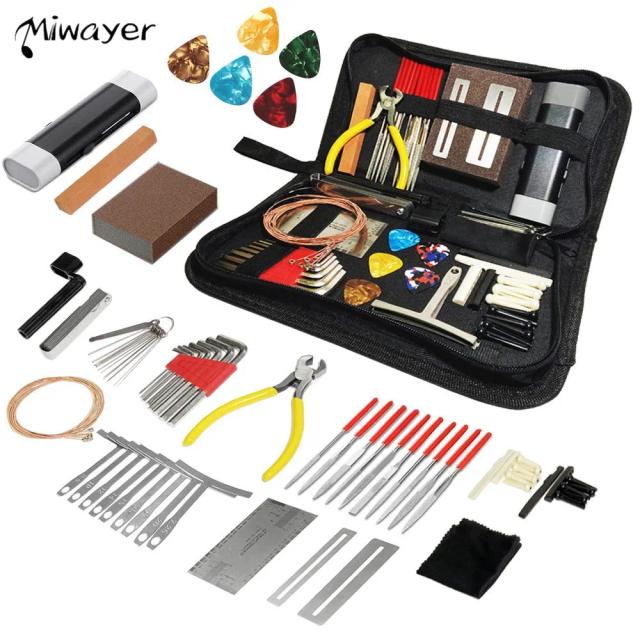 Kit de Ferramentas para Reparação de Guitarras Miwayer com Saco de Transporte - Presente Ideal para Músicos e Entusiastas, 25 Peças