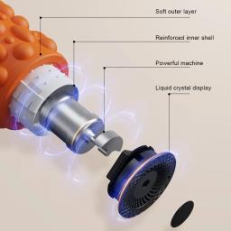 Rolo de espuma vibratório elétrico, coluna de massagem, rolo de exercício recarregável, 5 modos, rolo massageador de tecido muscular para ioga, pilates - Image 5