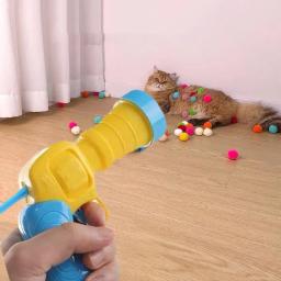 Brinquedo interativo treinamento de lançamento para gatos, Criativo Mini Jogos de Tiro, Stretch Plush Ball Toys, Pet Shop, Gatinho, Gato - Image 2