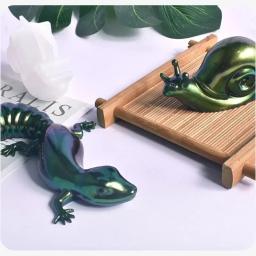 Sapo Resina Silicone Moldes para Pendurar na Parede, 3D Caracóis, Fundição Epóxi, Animal, Lagarto, Casa, Decoração Desktop, 4Pcs - Image 3