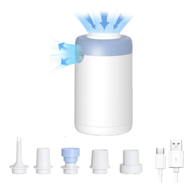 Bomba de Ar Elétrica Portátil Sem Fio com Bateria de 1500mAh para Colchões e Natação