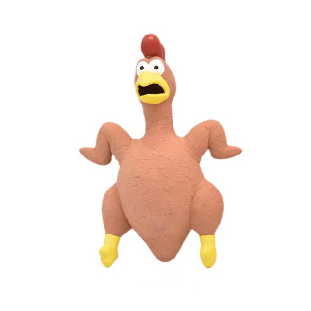 Brinquedos de Borracha Resistentes para Cães: Frango de Látex com Som para Filhotes e Cães de Todos os Tamanhos