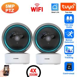 Tuya Smart Life Sistema de Câmera de Segurança Doméstica, Sem Fio, 5MP, WiFi, CCTV, PTZ, Vídeo IP, Câmera de Vigilância, Áudio Bidirecional, Monitor de Bebê, 2K - Image 1