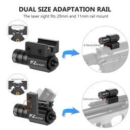 Mira de laser vermelha tática compacta para rifle de pistola EZshoot com montagem em trilho Picatinny para 11mm/21mm Rail-Easy Dual-Purpose - Image 3