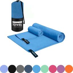 Toalha de esportes de secagem rápida, toalha de microfibra, acampamento ao ar livre, caminhadas, praia, ioga, ginásio, fitness, basquete, corrida, ao ar livre, 40x80 cm, 76x152cm - Image 1