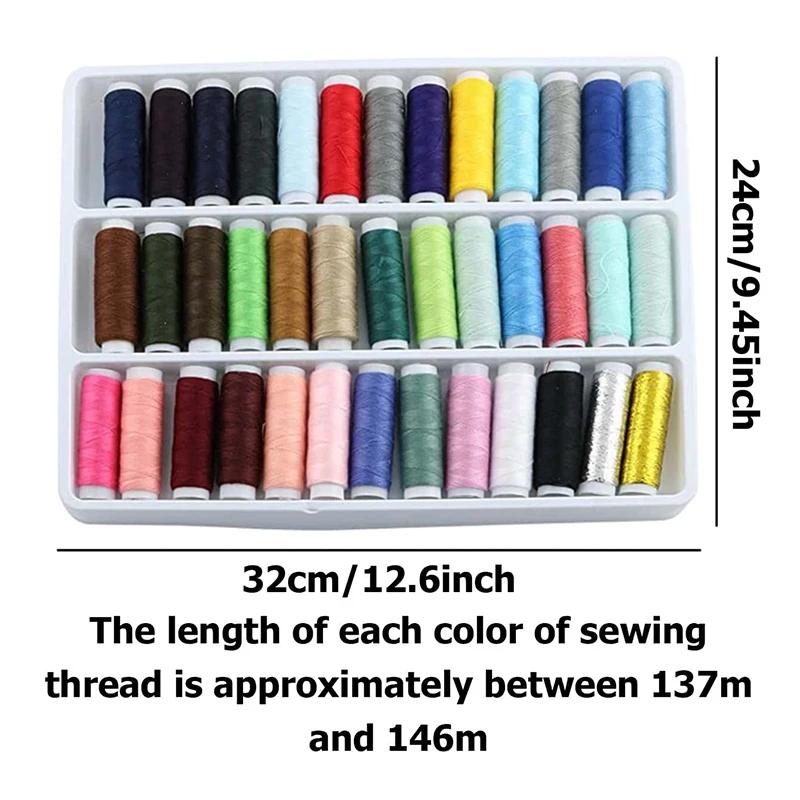 Conjunto de linha para costura doméstica, costura à mão, carretel pequeno, fio de agulha artesanal, acessórios para ferramentas DIY, TMZ, 39 cores - Image 1