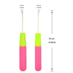 Bent Trava Gancho Conjunto para trança, Crochet Agulha, Dreadlocks Tool, Tricô Crochet Ganchos, extensões de cabelo, 9 Pcs - Image 2