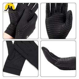 Luvas masculinas de fibra de cobre elastano tela de toque correndo esportes inverno quente ciclismo luvas de dedo cheio antiderrapante cuidados saudáveis luvas - Image 5
