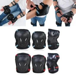 Cotovelo e joelheiras para crianças e adultos, equipamento de proteção, patinação, skate, bicicleta, equitação, rolo, guarda de pulso, BMX, 6 peças, conjunto - Image 1