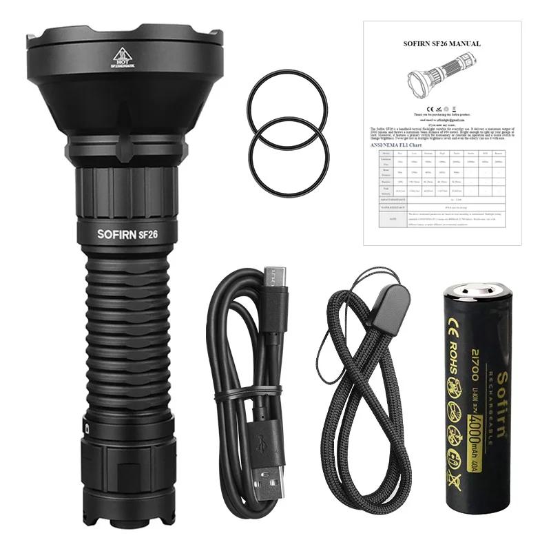 Sofirn EDC lanterna tática recarregável, portátil, poderoso, 21700 tocha, Camping luz LED, caminhadas lâmpada, 2000lm, tipo-C, SF26, IPX-8 - Image 1