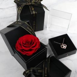 Rosa preservada com caixa de presente, rosa eterna, presente do dia dos namorados para ele, ela, namorada, namorado, dia das mães aniversário - Image 2