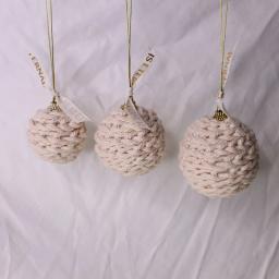 Bolas De Corda De Juta De Algodão Artesanal, Ornamentos Pendurados Para Decorações De Árvore De Natal, Presente De Charme Rústico, 3Pcs - Image 4