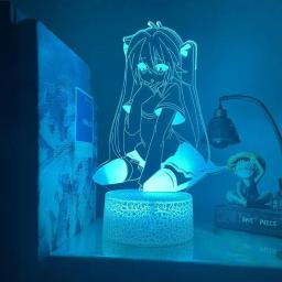 Hatsune miku anime modelo periférico dos desenhos animados led night light casa desktop personalizado na moda ornamentos lâmpada decorativa presente - Image 6