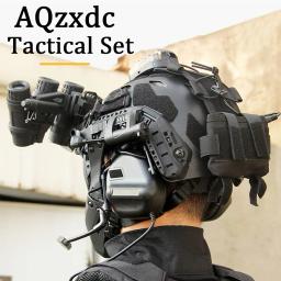 Conjunto De Capacete Tático Pesado, Máscara De Paintball, Modelo De Telescópio, Fones De Ouvido Insonorizados, Liga De Alumínio, L4G24, NVG Mount - Image 2