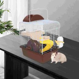 Gaiola De Coelho Multifuncional Portátil Para Pequenos Animais De Estimação, Roedor, Gaiola De Hamster, Dupla Camada, Villa Prática, Pequenos Animais De Estimação, 1Pc - Image 4