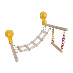 Ventosa de madeira poleiro brinquedo pássaro cercadinho pássaro janela banho carro viagem poleiro brinquedos para ardósitos periquito lovebird papagaio cockatiel - Image 2