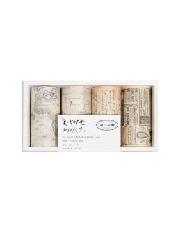 Vintage jornal papel timbrado mapa fita adesiva decorativa, fita adesiva Washi, adesivo Scrapbooking, etiqueta de papelaria, 75mm x 2m, 4pcs - Image 5