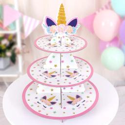 3 camada de papelão bolo carrinho lanche pastelaria sobremesa torre frutas alimentos expositor cupcake bolo titular rack aniversário festa suprimentos - Image 3