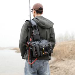 Mochila de pesca impermeável, caixa de atração, sacos de armazenamento para homens, mochila de cintura com vara, bolsa de ombro - Image 1