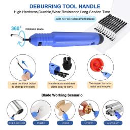 Gravação Blades Knife Kit para impressora 3D, Deburring Tool Kit, Carving Knife, 3D Model File Cutter, Raspador Material Removal Tools, DIY - Image 3